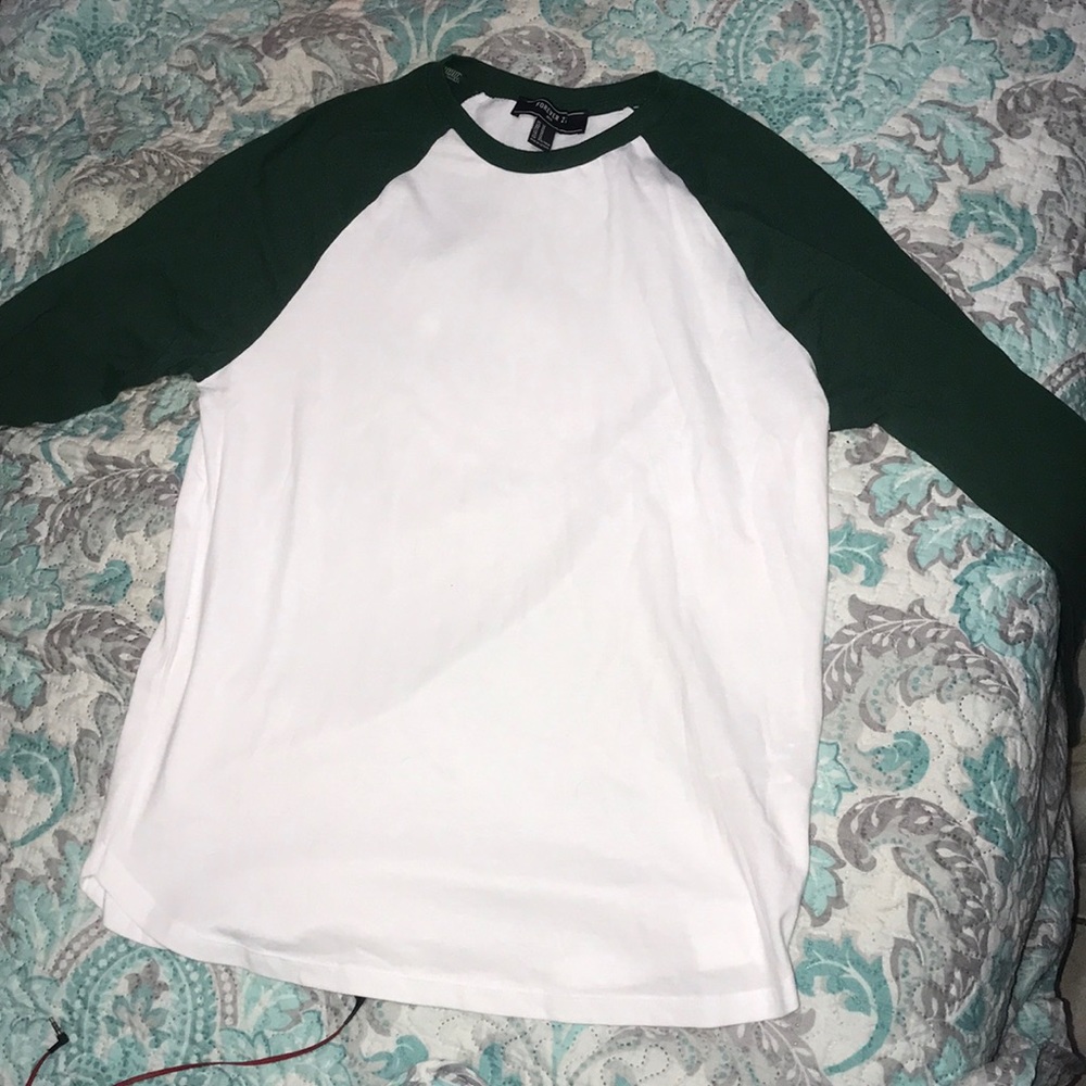 Green and white long sleeve Tee.